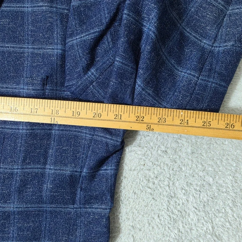 NEW‎ 7Diamonds Blazer Mens L Blue Windowpane Plaid Dunes Stretch Sport Coat